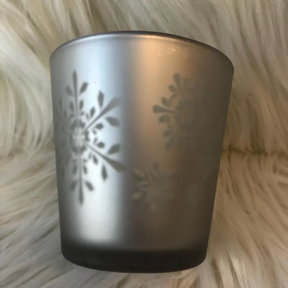 Donner & Blitzen Frosted Glass Candle Holder